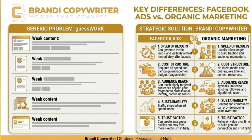 Facebook ads vs organic marketing